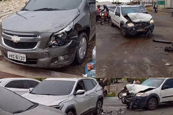 Três veículos se envolvem em colisão na Rua do Cruzeiro, em Iguatu