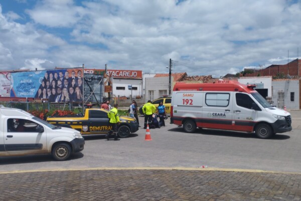 Colisão entre carro funerário e motociclista é registrada no Alto do Jucá, em Iguatu