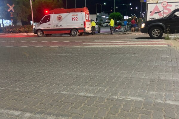 Idoso é atropelado por motocicleta na Avenida Perimetral, em Iguatu
